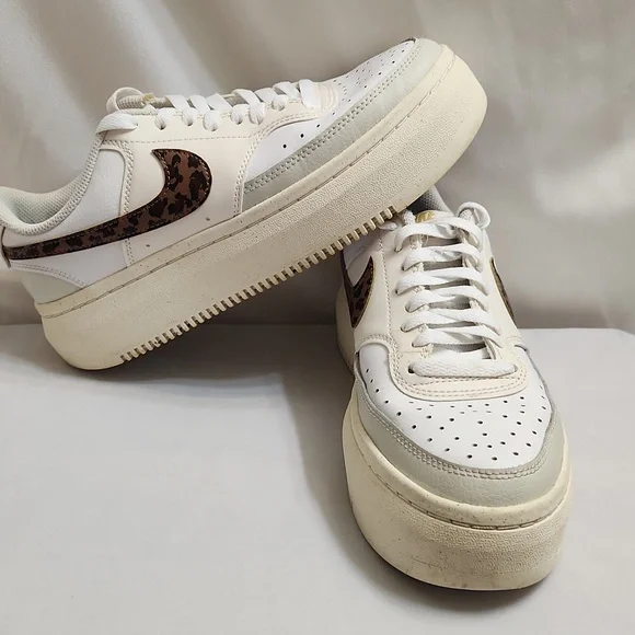 Nike Court Vision Alta Leopard Print Low Lace-up Sneakers (Size 9) - Picture 5 of 13